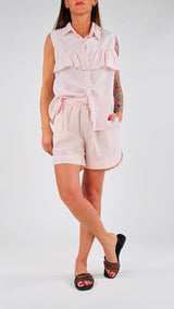 Short lino cotone Athena