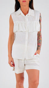 Camicia balza lino cotone Athena