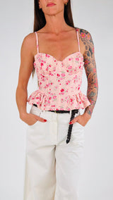 Top bustier stampato K.