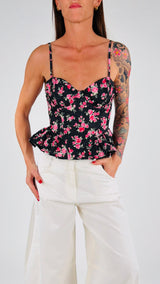 Top bustier stampato K.