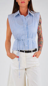 Camicia righe lati aperti H.