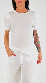 Camicia m/m lino lavato T.