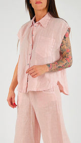 Camicia over lino lavato T.