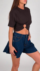 T-shirt crop anella Vic.