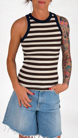 Canotta righe bordo color Vic.