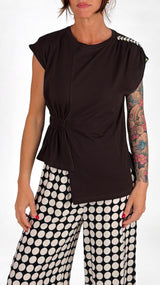 T-shirt asimmetrica cabochon Vic.