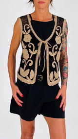 Gilet uncinetto bicolor Vic.