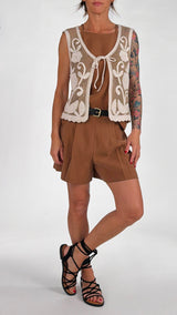 Gilet uncinetto bicolor Vic.