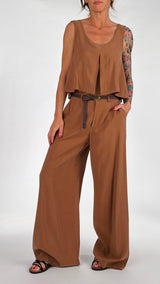 Pantalone palazzo cupro soft H.
