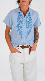 Camicia bastoncino ricami K.