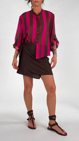 Camicia organza riga larga H.