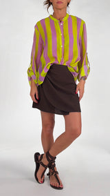 Camicia organza riga larga H.