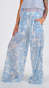 Pantalone fiori sfumati H.