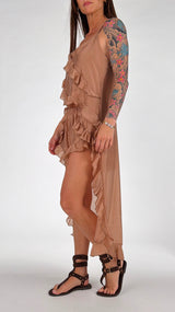 Top organza rouches coda H.