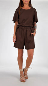 Short lino fiammato elastico H.