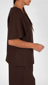 T-shirt lino fiammato manica calla H.