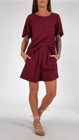 Short lino fiammato elastico H.