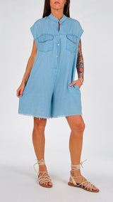 Tutina chambray sfrangiata T.