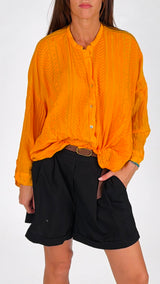 Camicia mussola ricamo spighe T.