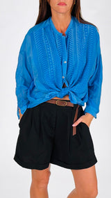 Camicia mussola ricamo spighe T.