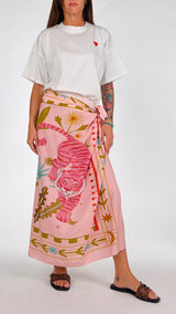 Gonna pareo tigre rosa H.