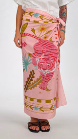 Gonna pareo tigre rosa H.
