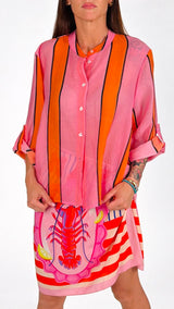 Camicia organza riga color sfalsata H.