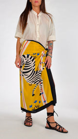 Gonna pareo zebra e fiori H.