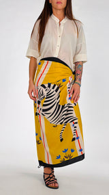 Gonna pareo zebra e fiori H.