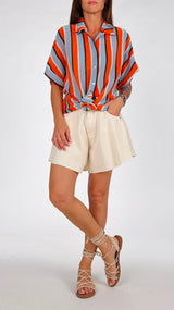 Camicia garza righe H.