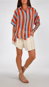 Camicia garza righe H.