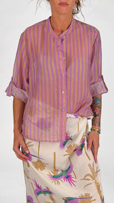 Camicia organza riga stretta H.