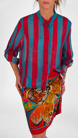 Camicia organza riga larga H.