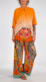Pantalone palazzo zebra e farfalle H.