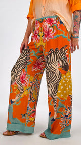Pantalone palazzo zebra e farfalle H.