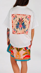 T-shirt over pappagalli blu Vic.