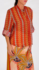 Camicia organza spiga arancio H.