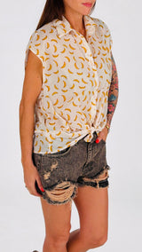Camicia smanicata banane Vic.