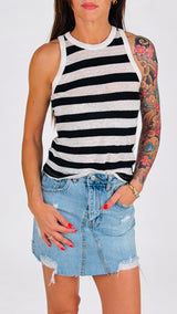 Canotta lino cotone righe Vic.
