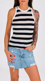 Canotta lino cotone righe Vic.