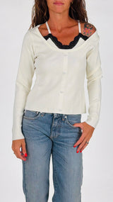 Pull pizzo e bottoni K.
