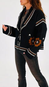 Cardigan jacquard fiocchetto Vic.