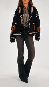 Cardigan jacquard fiocchetto Vic.