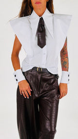 Camicia popeline cravatta cocco H.