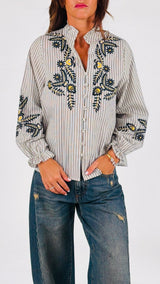 Camicia righe ricami Vic.