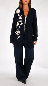 Cardigan ricamo rilievo Vic.