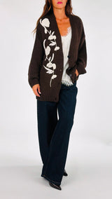 Cardigan ricamo rilievo Vic.