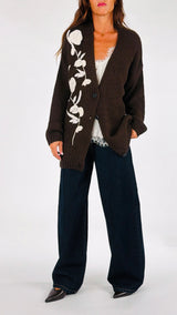 Cardigan ricamo rilievo Vic.