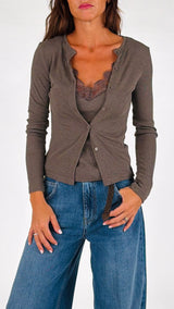 Cardigan costina+canotta