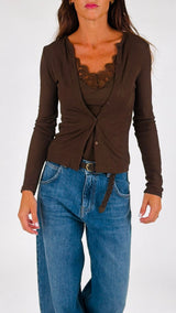 Cardigan costina+canotta